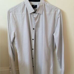 H&M Slim Fit Dress Shirt – Size M (Geometric Print)